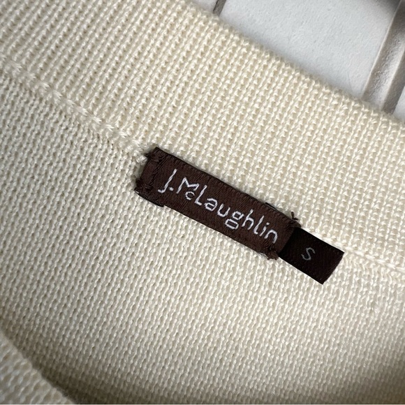 J. Mclaughlin Size S Ivory Cream Gold Buttons Long Sleeve Long Cardigan Coatigan - Picture 6 of 6